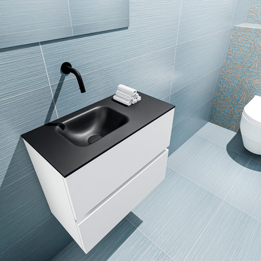 MONDIAZ ADA 60cm toiletmeubel talc. LEX wastafel urban positie links. Zonder kraangat - Afbeelding 2