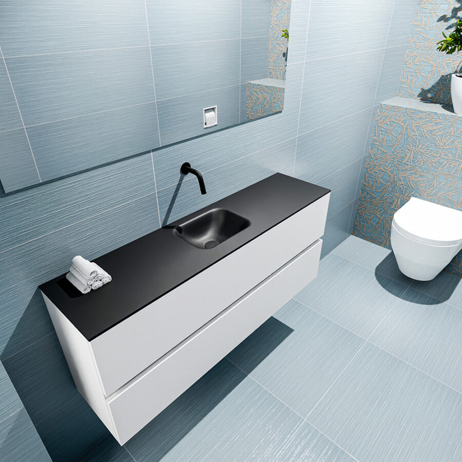 MONDIAZ ADA 120cm toiletmeubel talc. LEX wastafel urban positie midden. Zonder kraangat - Afbeelding 2