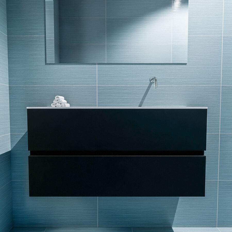 MONDIAZ ADA 100cm toiletmeubel urban. LEX wastafel talc positie rechts. Zonder kraangat - Afbeelding 3