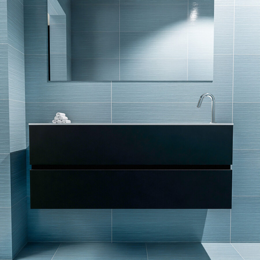 MONDIAZ ADA 120cm toiletmeubel urban. LEX wastafel talc positie rechts. Met 1 kraangat - Afbeelding 3