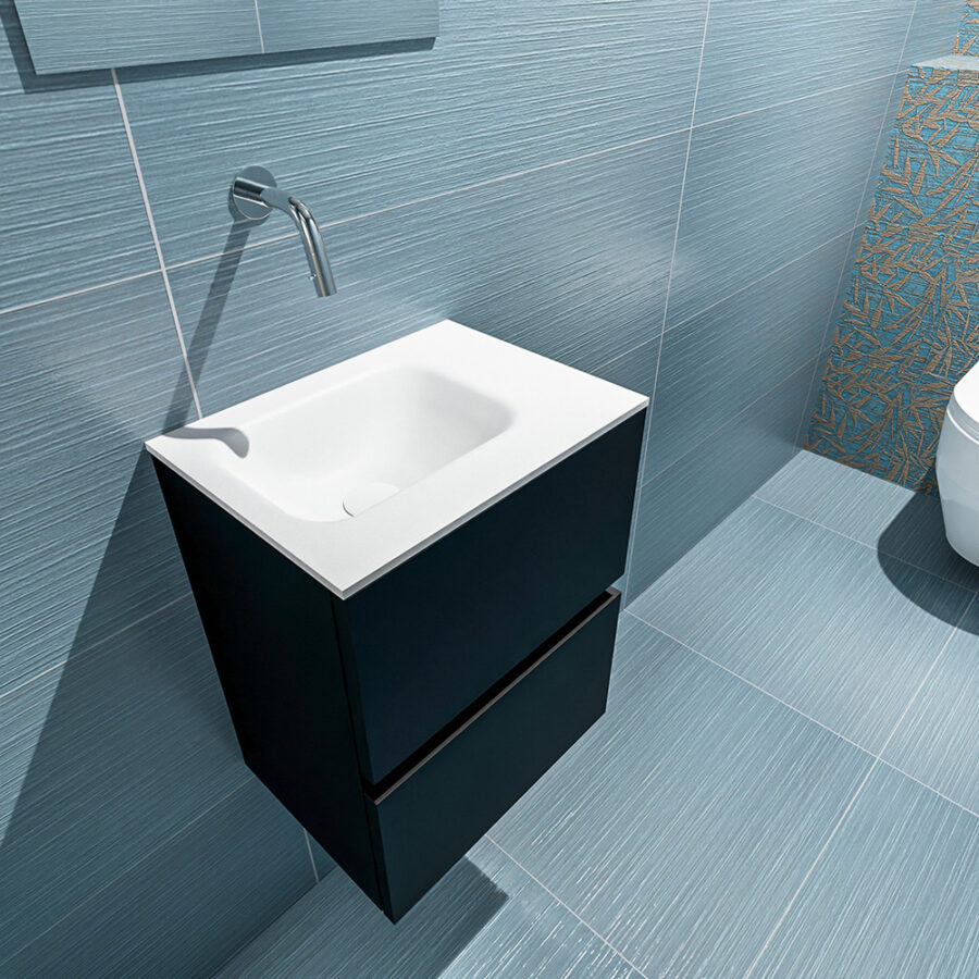 MONDIAZ ADA 40cm toiletmeubel urban. LEX wastafel talc positie links. Zonder kraangat - Afbeelding 2