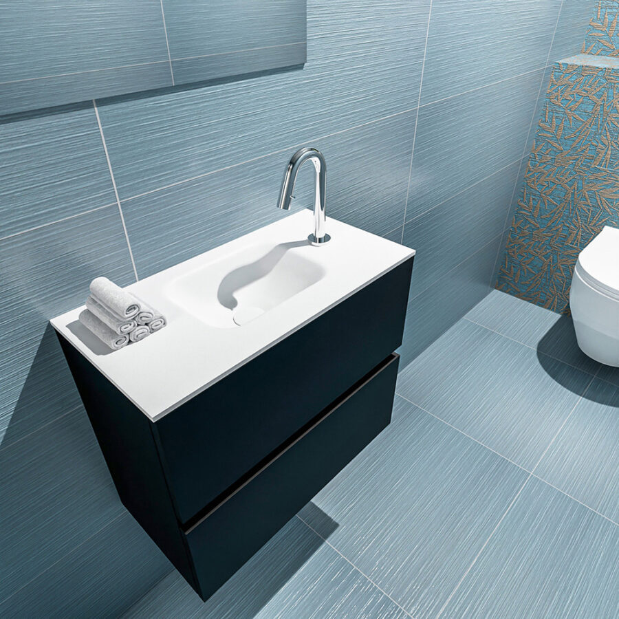 MONDIAZ ADA 60cm toiletmeubel urban. LEX wastafel talc positie midden. Met 1 kraangat - Afbeelding 2