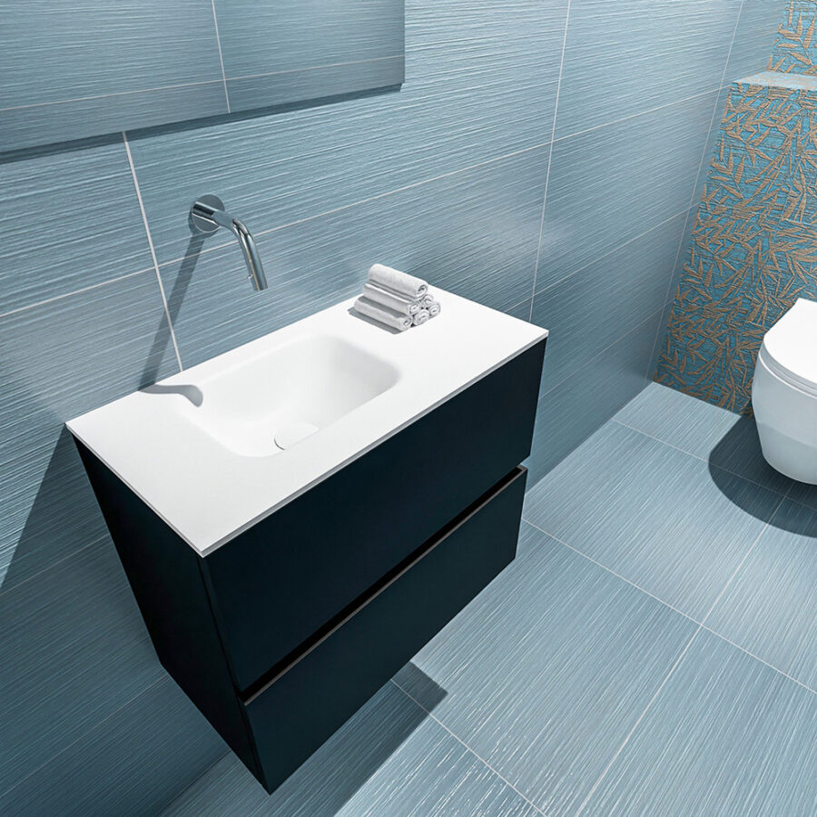 MONDIAZ ADA 60cm toiletmeubel urban. LEX wastafel talc positie links. Zonder kraangat - Afbeelding 2