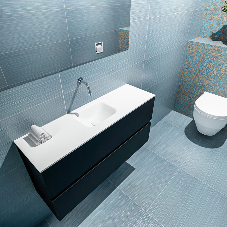 MONDIAZ ADA 100cm toiletmeubel urban. LEX wastafel talc positie midden. Zonder kraangat - Afbeelding 2