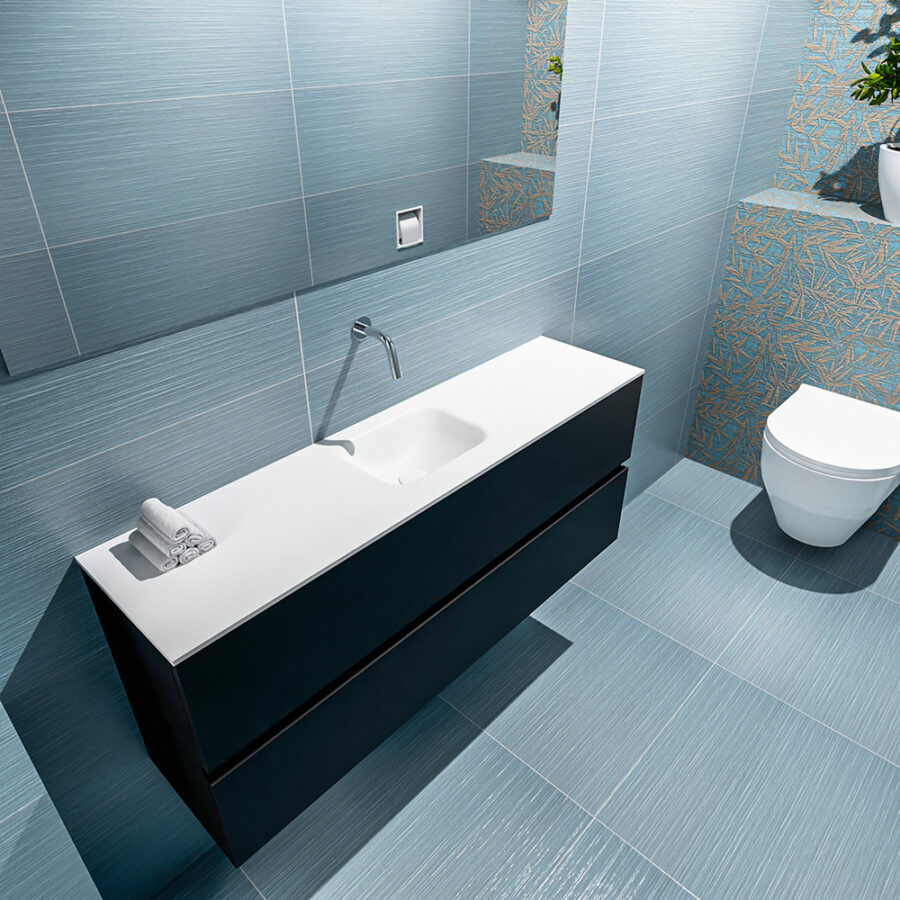MONDIAZ ADA 120cm toiletmeubel urban. LEX wastafel talc positie midden. Zonder kraangat - Afbeelding 2
