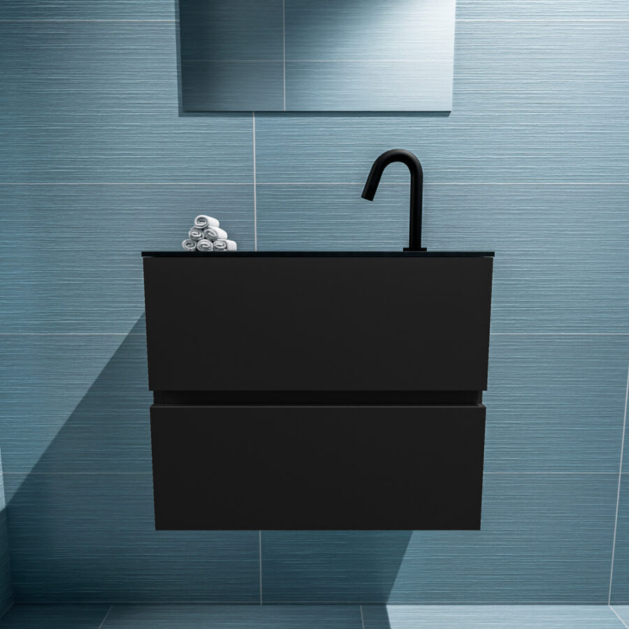 MONDIAZ ADA 60cm toiletmeubel urban. LEX wastafel urban positie midden. Met 1 kraangat - Afbeelding 3