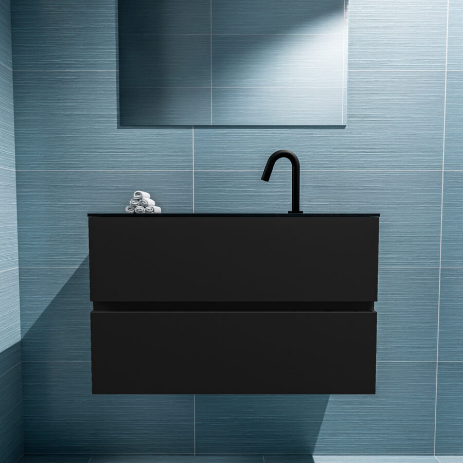 MONDIAZ ADA 80cm toiletmeubel urban. LEX wastafel urban positie midden. Met 1 kraangat - Afbeelding 3