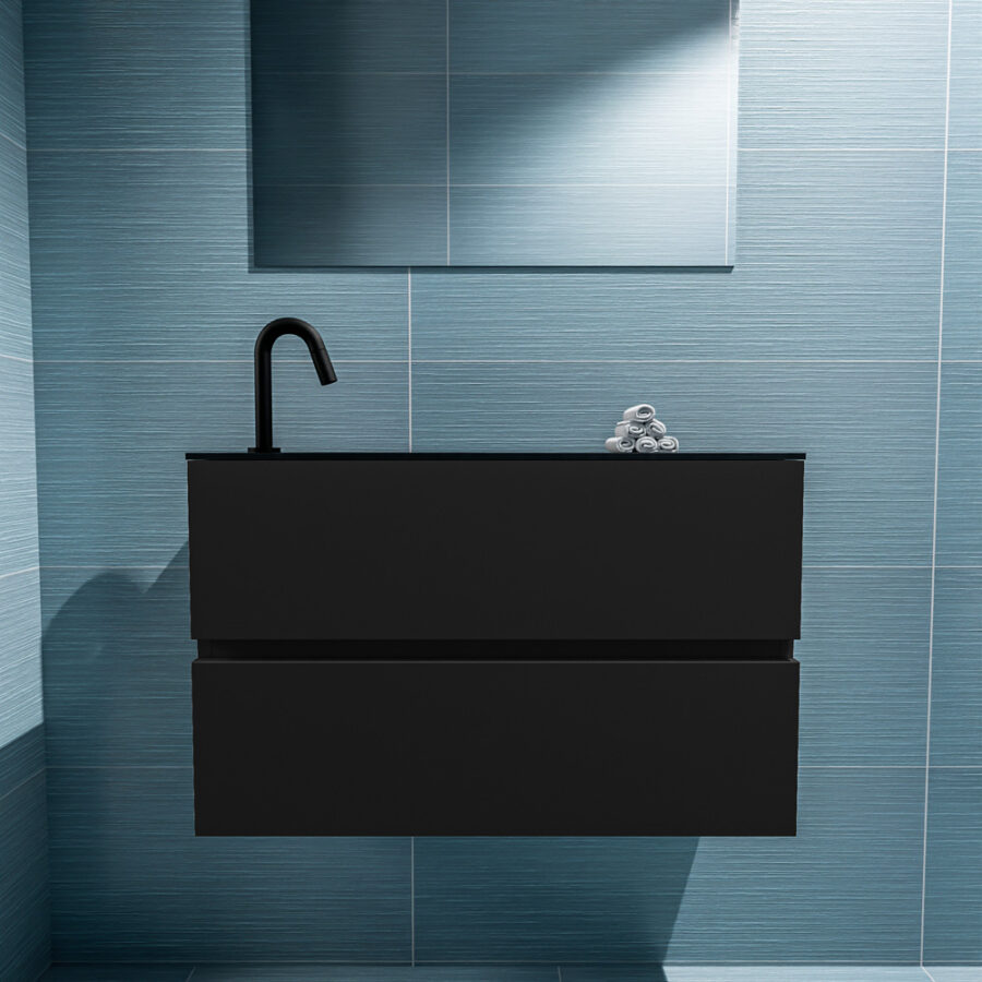 MONDIAZ ADA 80cm toiletmeubel urban. LEX wastafel urban positie links. Met 1 kraangat - Afbeelding 3