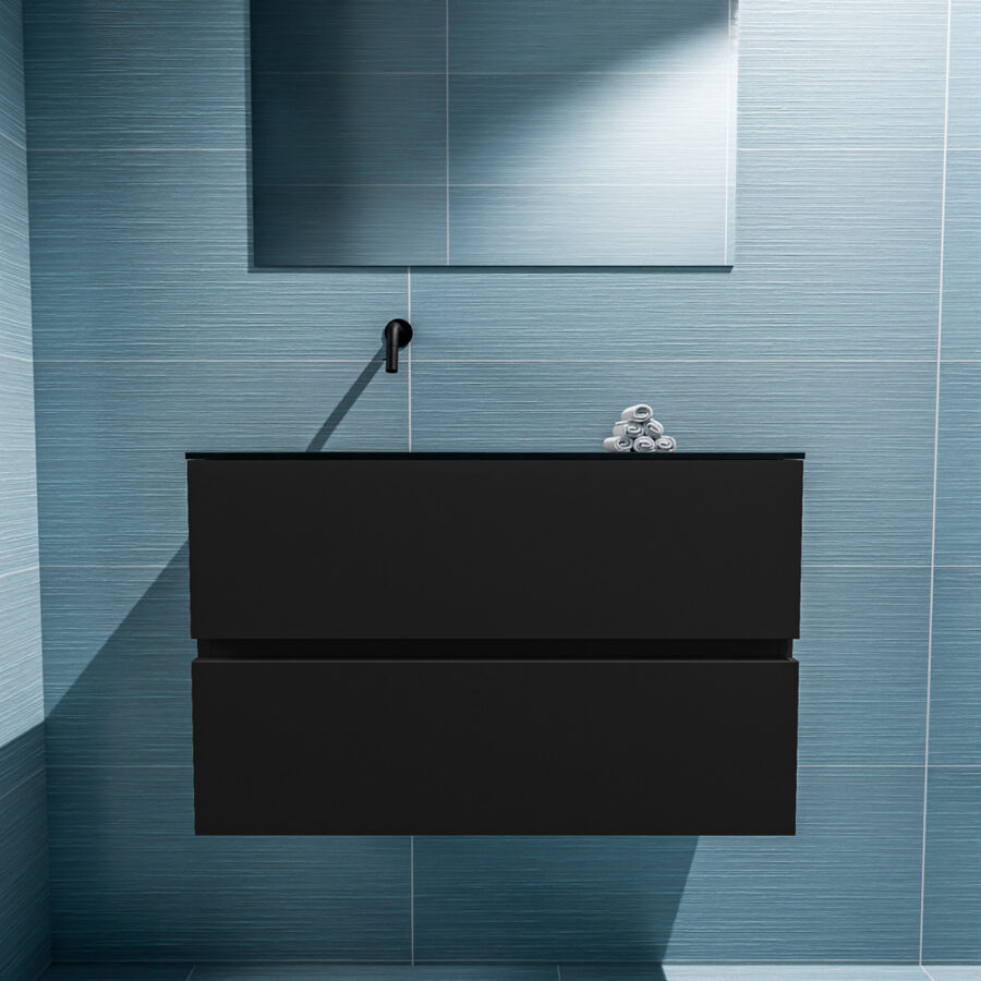 MONDIAZ ADA 80cm toiletmeubel urban. LEX wastafel urban positie links. Zonder kraangat - Afbeelding 3