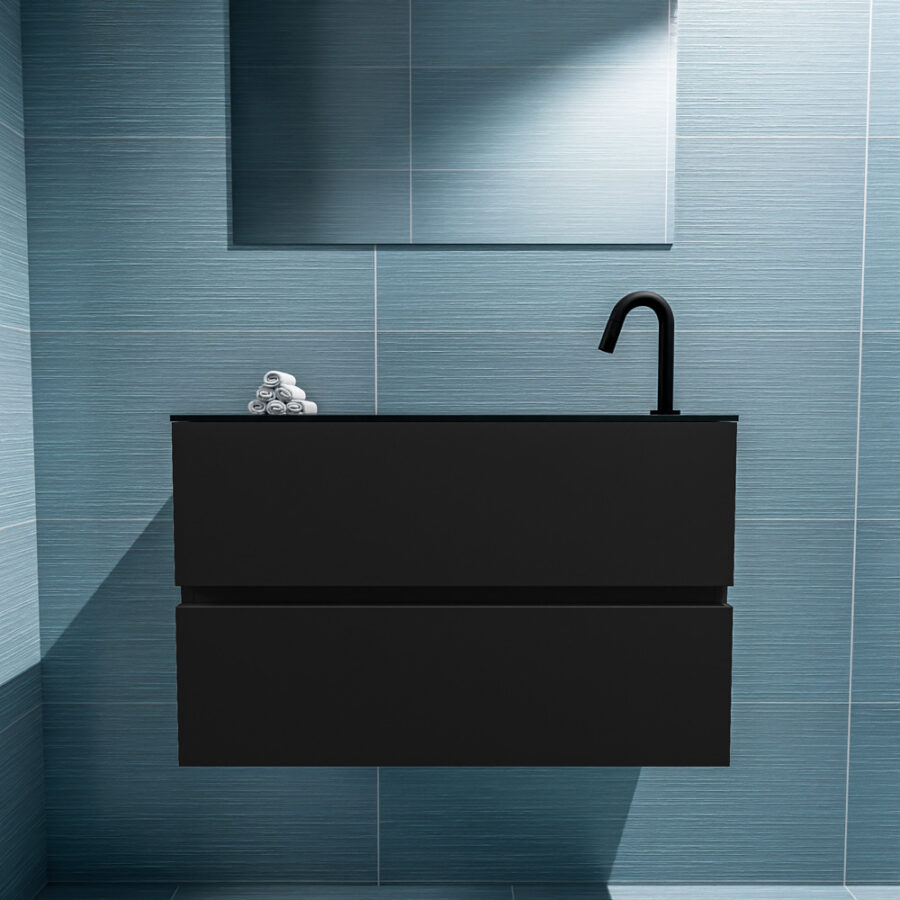 MONDIAZ ADA 80cm toiletmeubel urban. LEX wastafel urban positie rechts. Met 1 kraangat - Afbeelding 3