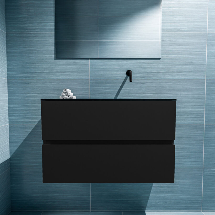 MONDIAZ ADA 80cm toiletmeubel urban. LEX wastafel urban positie rechts. Zonder kraangat - Afbeelding 3