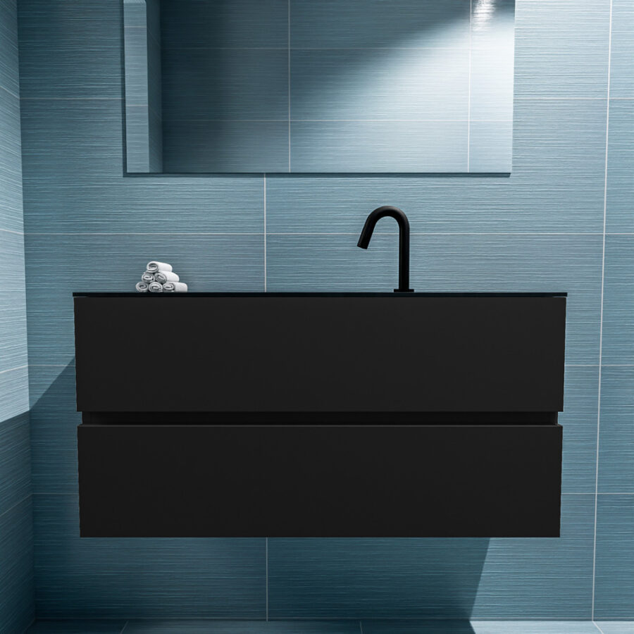MONDIAZ ADA 100cm toiletmeubel urban. LEX wastafel urban positie midden. Met 1 kraangat - Afbeelding 3