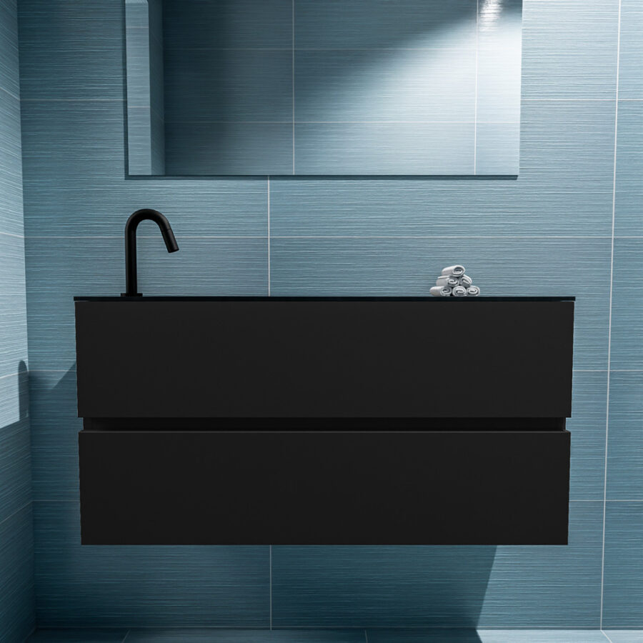 MONDIAZ ADA 100cm toiletmeubel urban. LEX wastafel urban positie links. Met 1 kraangat - Afbeelding 3