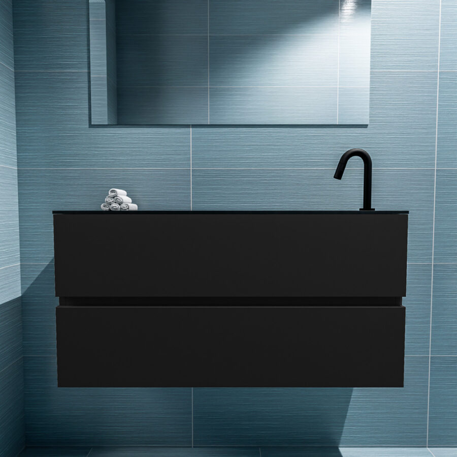 MONDIAZ ADA 100cm toiletmeubel urban. LEX wastafel urban positie rechts. Met 1 kraangat - Afbeelding 3