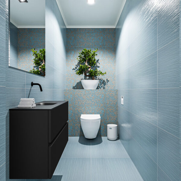 MONDIAZ ADA 80cm toiletmeubel urban. LEX wastafel urban positie midden. Zonder kraangat