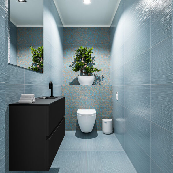 MONDIAZ ADA 80cm toiletmeubel urban. LEX wastafel urban positie rechts. Met 1 kraangat