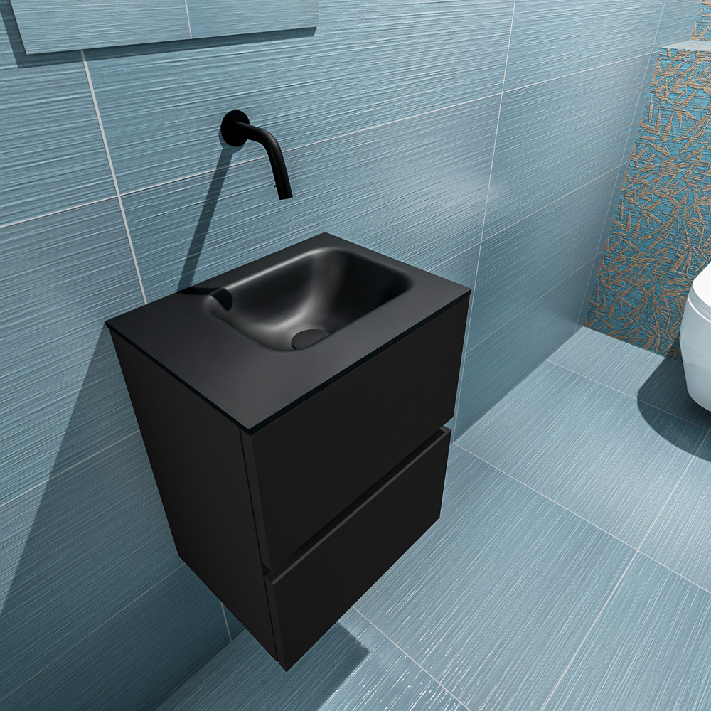 MONDIAZ ADA 40cm toiletmeubel urban. LEX wastafel urban positie rechts. Zonder kraangat - Afbeelding 2