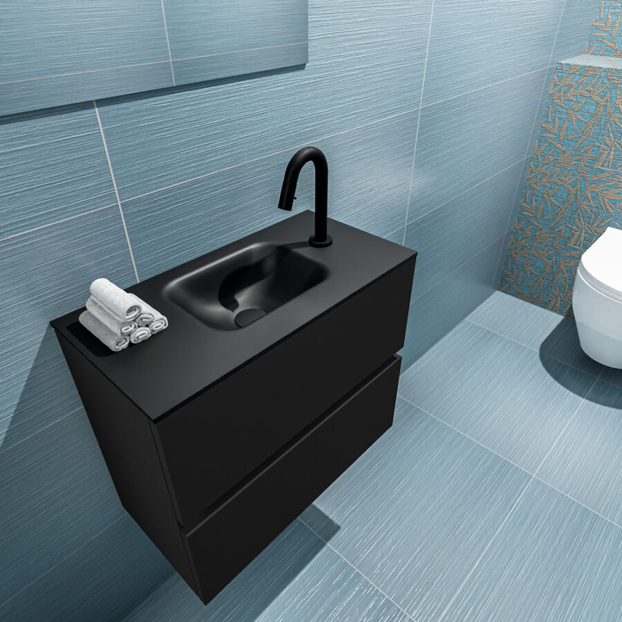 MONDIAZ ADA 60cm toiletmeubel urban. LEX wastafel urban positie midden. Met 1 kraangat - Afbeelding 2
