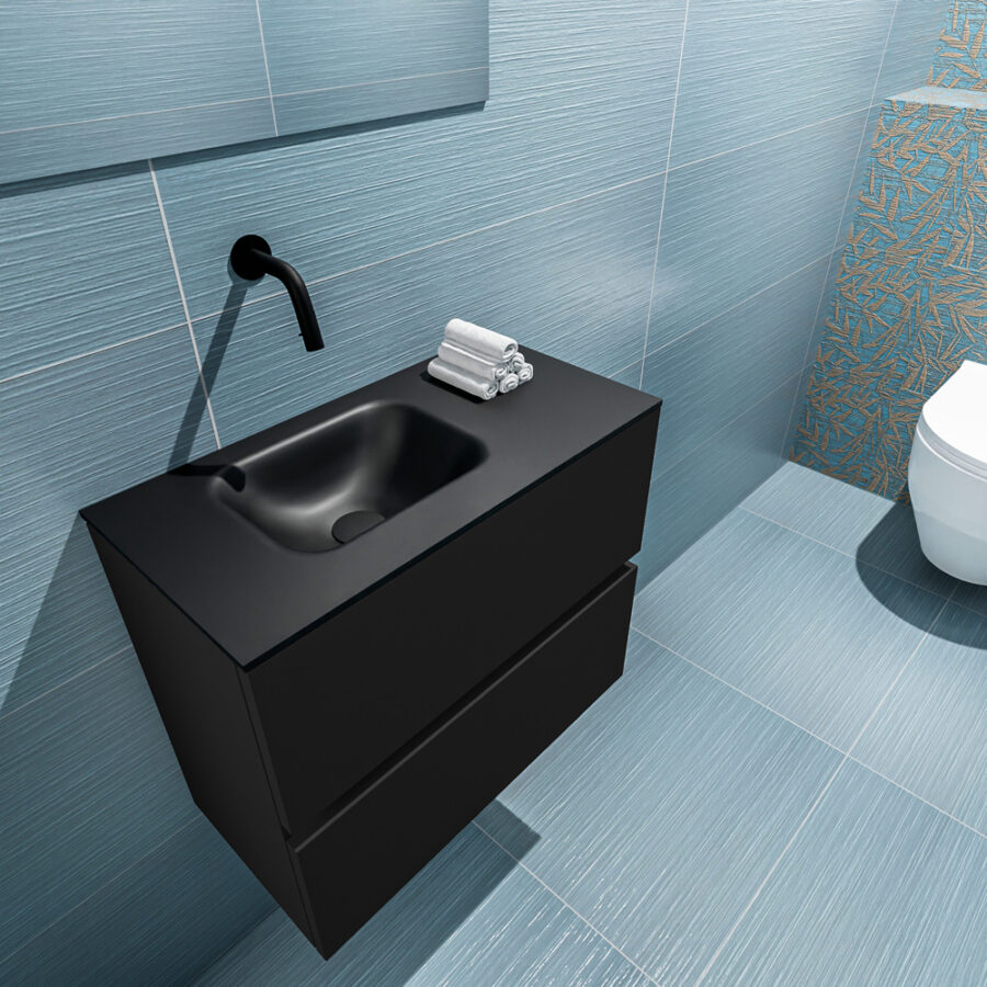MONDIAZ ADA 60cm toiletmeubel urban. LEX wastafel urban positie links. Zonder kraangat - Afbeelding 2