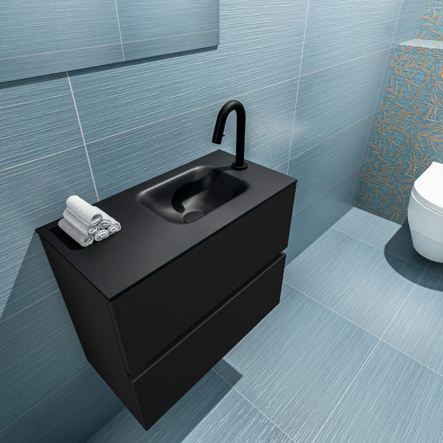 MONDIAZ ADA 60cm toiletmeubel urban. LEX wastafel urban positie rechts. Met 1 kraangat - Afbeelding 2