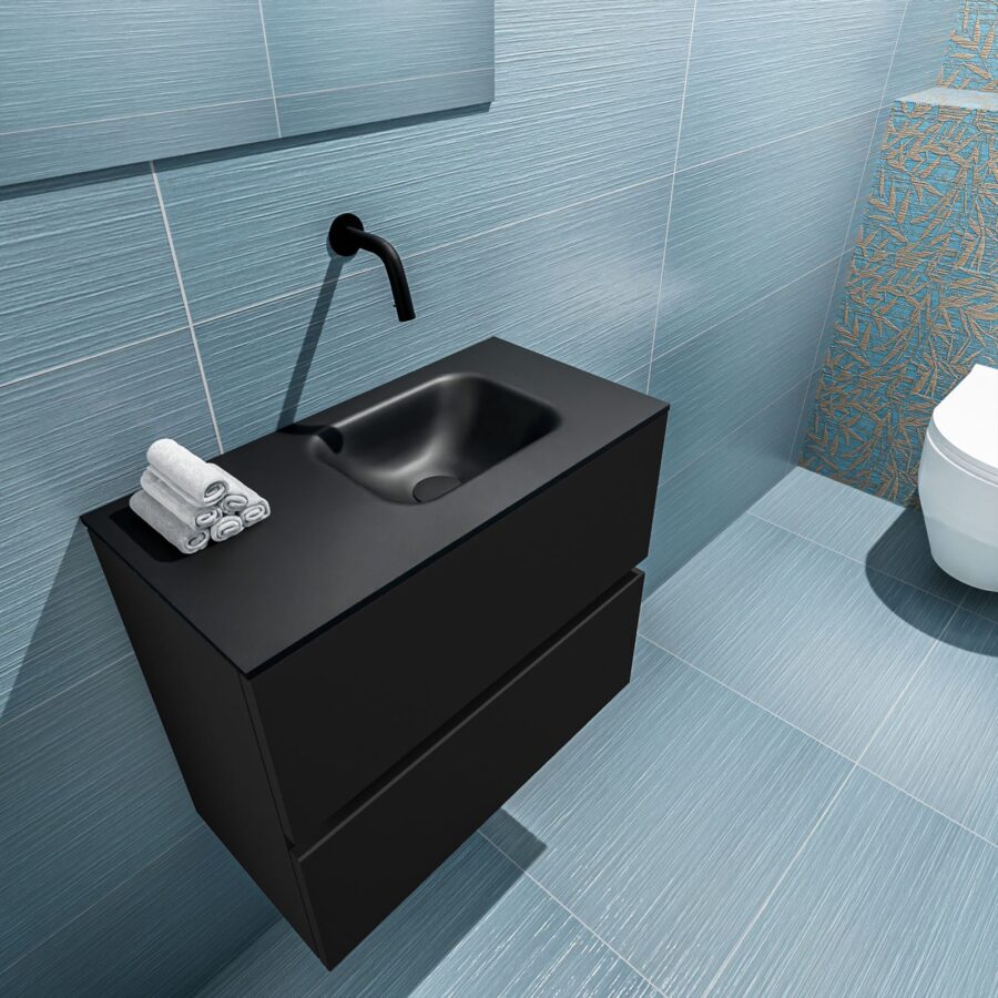 MONDIAZ ADA 60cm toiletmeubel urban. LEX wastafel urban positie rechts. Zonder kraangat - Afbeelding 2