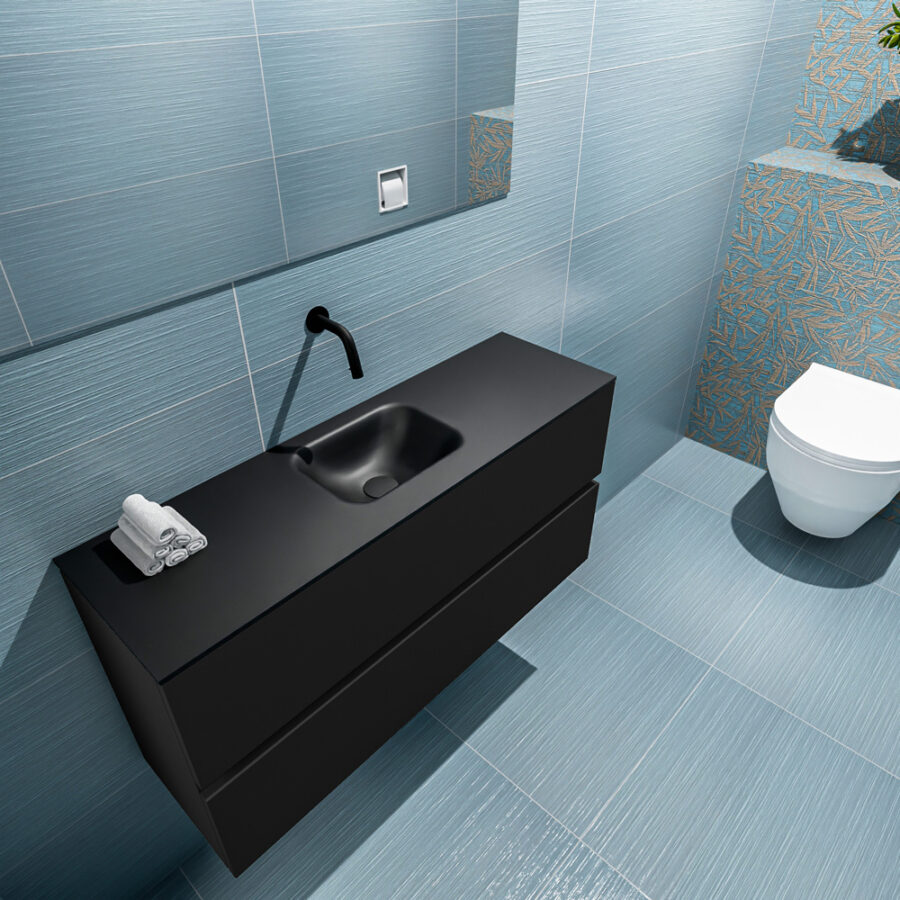 MONDIAZ ADA 100cm toiletmeubel urban. LEX wastafel urban positie midden. Zonder kraangat - Afbeelding 2
