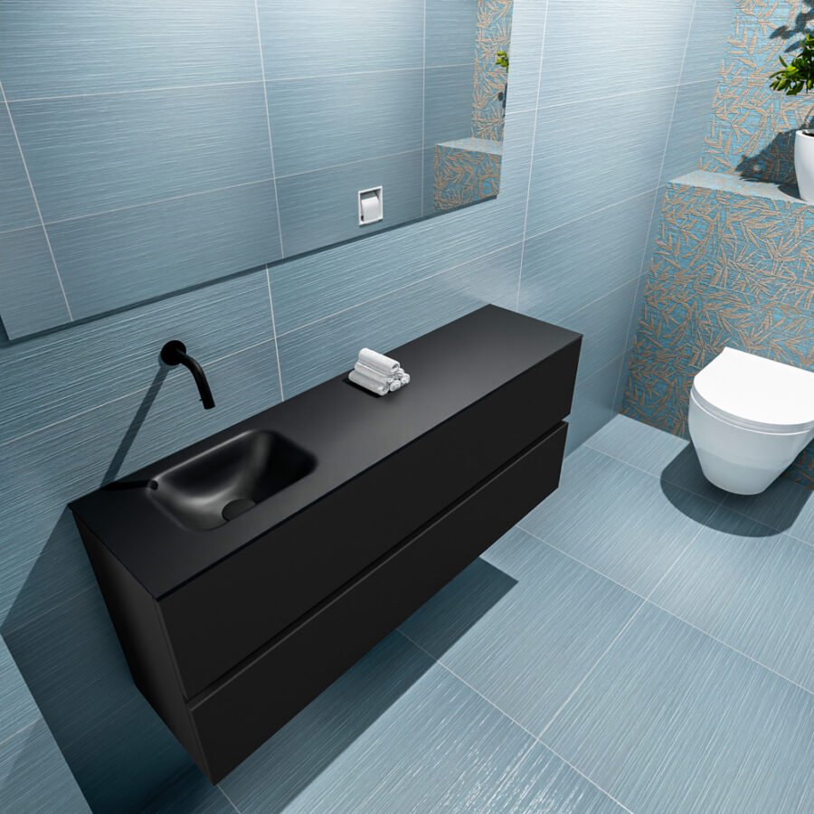 MONDIAZ ADA 120cm toiletmeubel urban. LEX wastafel urban positie links. Zonder kraangat - Afbeelding 2