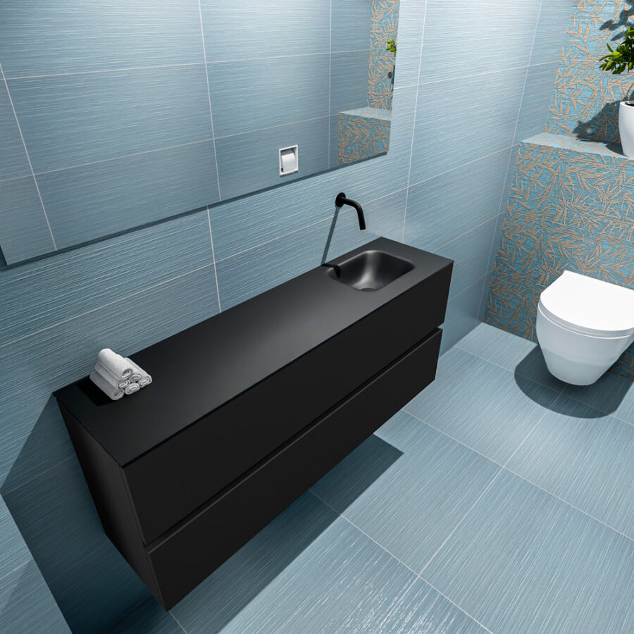 MONDIAZ ADA 120cm toiletmeubel urban. LEX wastafel urban positie rechts. Zonder kraangat - Afbeelding 2
