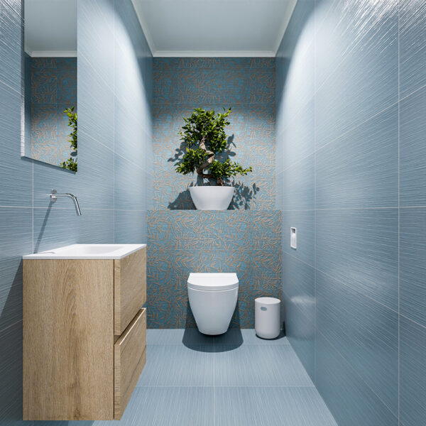 MONDIAZ ADA 40cm toiletmeubel washed oak. LEX wastafel talc positie midden. Zonder kraangat