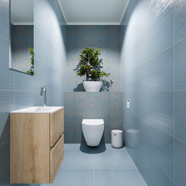 MONDIAZ ADA 40cm toiletmeubel washed oak. LEX wastafel talc positie links. Met 1 kraangat