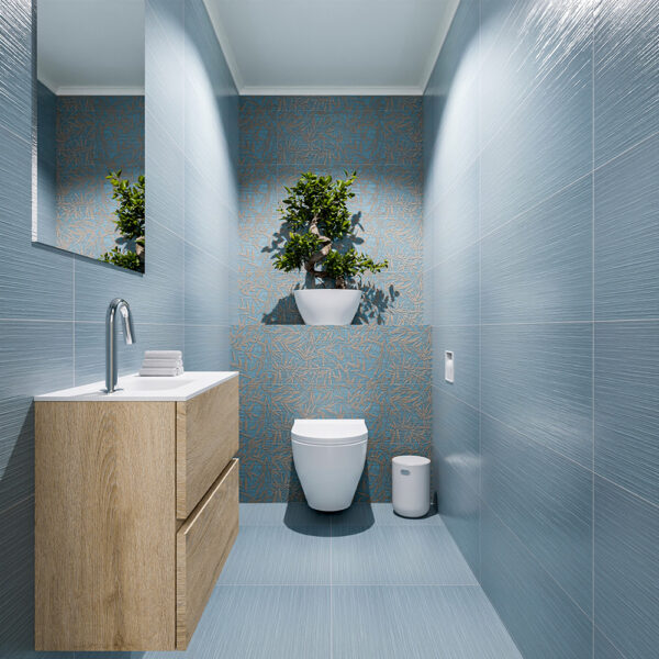 MONDIAZ ADA 60cm toiletmeubel washed oak. LEX wastafel talc positie links. Met 1 kraangat