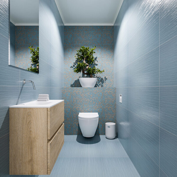 MONDIAZ ADA 60cm toiletmeubel washed oak. LEX wastafel talc positie links. Zonder kraangat