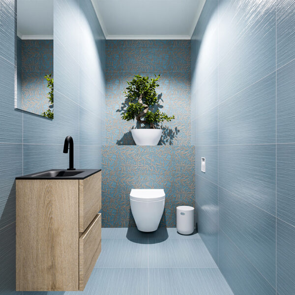 MONDIAZ ADA 40cm toiletmeubel washed oak. LEX wastafel urban positie links. Met 1 kraangat