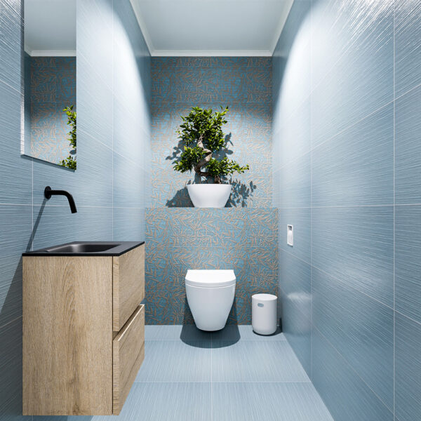 MONDIAZ ADA 40cm toiletmeubel washed oak. LEX wastafel urban positie links. Zonder kraangat
