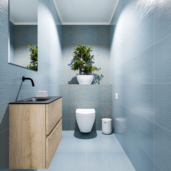 MONDIAZ ADA 60cm toiletmeubel washed oak. LEX wastafel urban positie links. Zonder kraangat