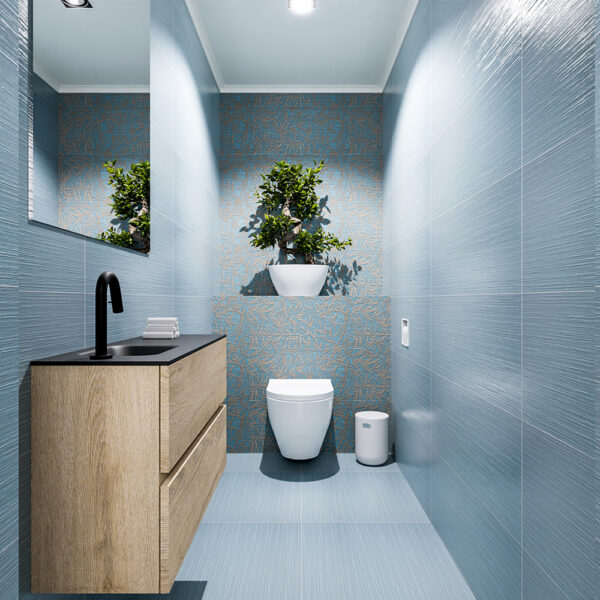 MONDIAZ ADA 80cm toiletmeubel washed oak. LEX wastafel urban positie links. Met 1 kraangat