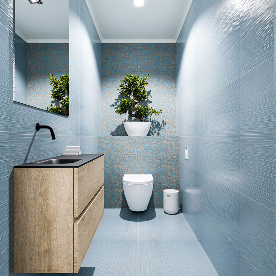 MONDIAZ ADA 80cm toiletmeubel washed oak. LEX wastafel urban positie links. Zonder kraangat