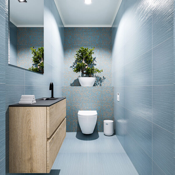 MONDIAZ ADA 80cm toiletmeubel washed oak. LEX wastafel urban positie rechts. Met 1 kraangat