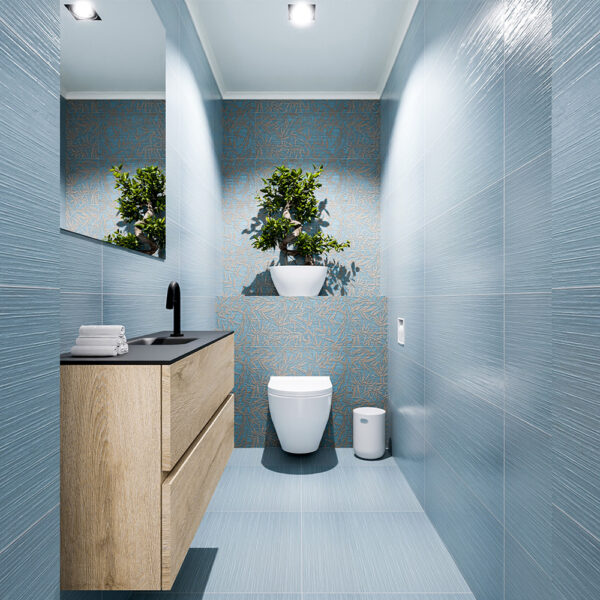 MONDIAZ ADA 100cm toiletmeubel washed oak. LEX wastafel urban positie midden. Met 1 kraangat