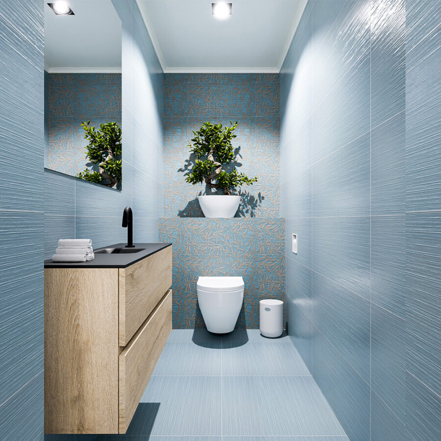 MONDIAZ ADA 100cm toiletmeubel washed oak. LEX wastafel urban positie midden. Met 1 kraangat