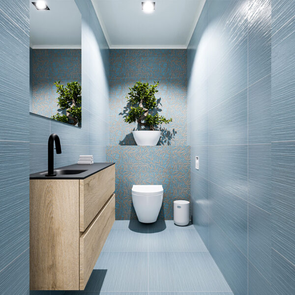 MONDIAZ ADA 100cm toiletmeubel washed oak. LEX wastafel urban positie links. Met 1 kraangat