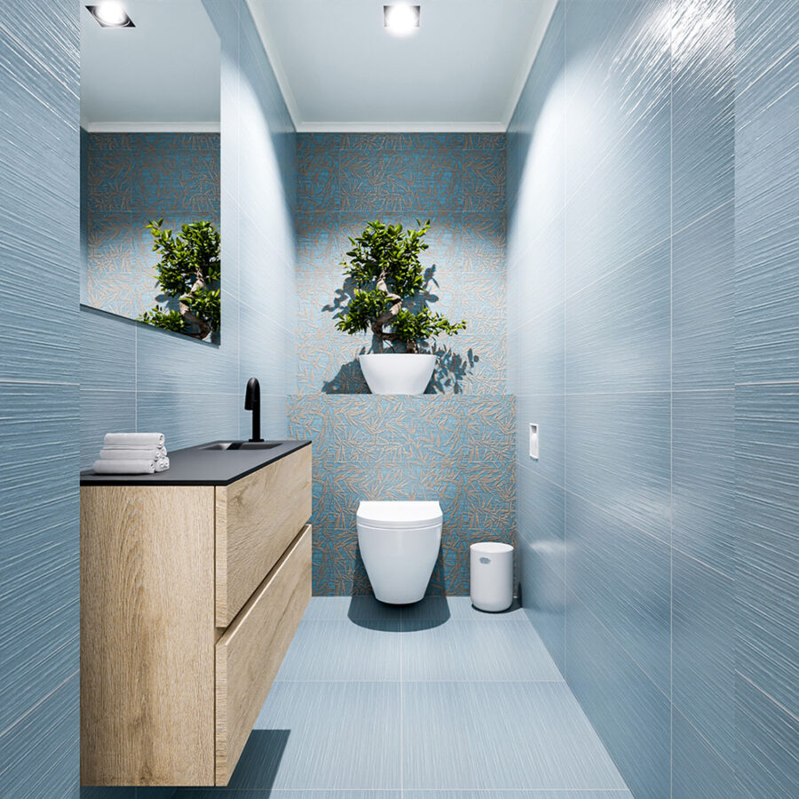 MONDIAZ ADA 100cm toiletmeubel washed oak. LEX wastafel urban positie rechts. Met 1 kraangat