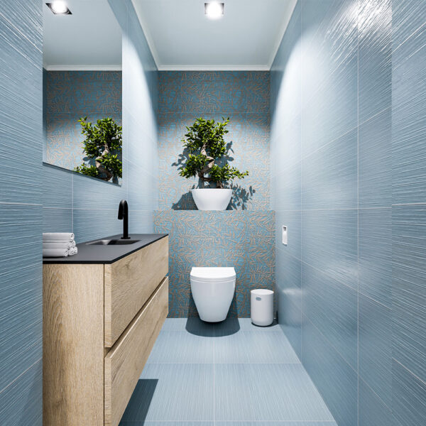 MONDIAZ ADA 120cm toiletmeubel washed oak. LEX wastafel urban positie midden. Met 1 kraangat