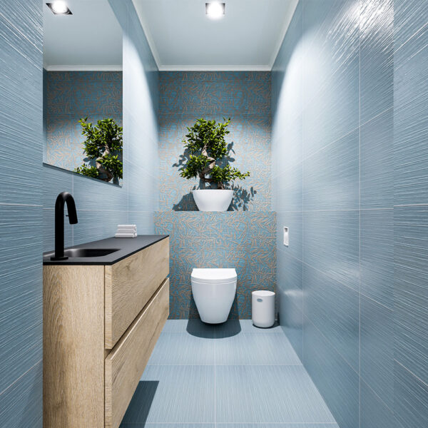 MONDIAZ ADA 120cm toiletmeubel washed oak. LEX wastafel urban positie links. Met 1 kraangat