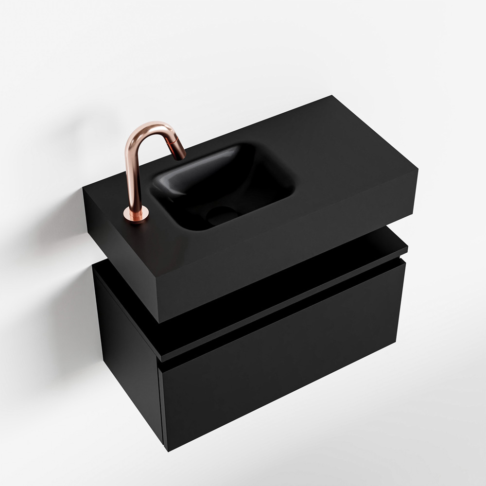 MONDIAZ ANDOR 60cm toiletmeubel urban. LEX 60cm wastafel urban positie links. Met 1 kraangat - Afbeelding 4