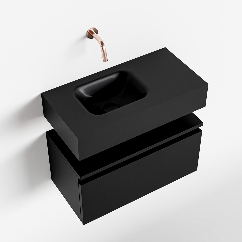 MONDIAZ ANDOR 60cm toiletmeubel urban. LEX 60cm wastafel urban positie links. Zonder kraangat - Afbeelding 4