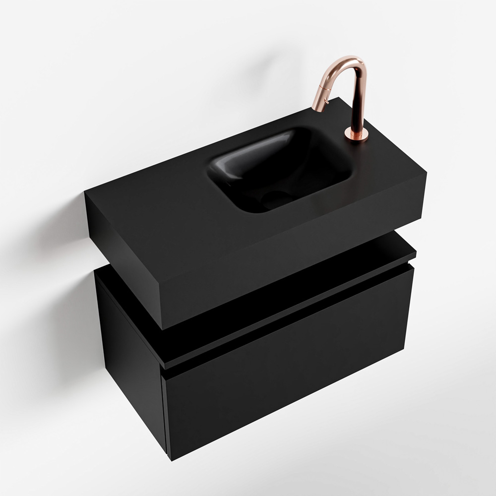 MONDIAZ ANDOR 60cm toiletmeubel urban. LEX 60cm wastafel urban positie rechts. Met 1 kraangat - Afbeelding 4