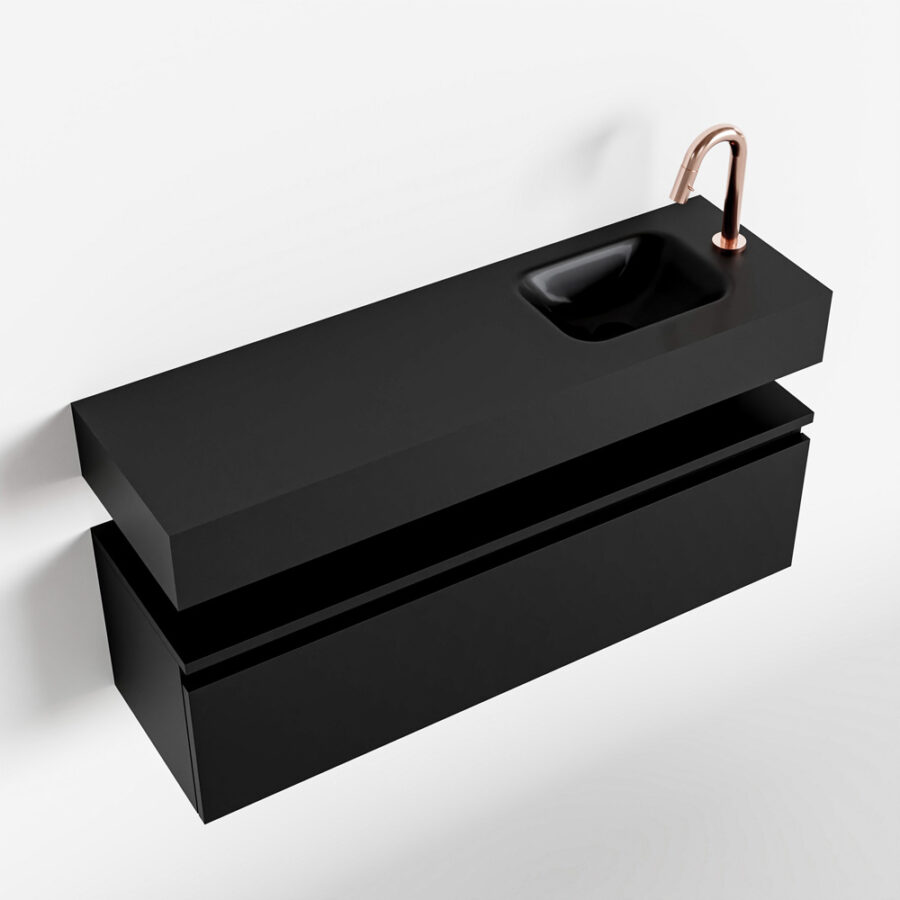 MONDIAZ ANDOR 100cm toiletmeubel urban. LEX 100cm wastafel urban positie rechts. Met 1 kraangat - Afbeelding 4