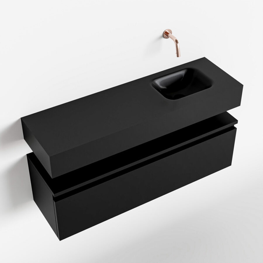MONDIAZ ANDOR 100cm toiletmeubel urban. LEX 100cm wastafel urban positie rechts. Zonder kraangat - Afbeelding 4