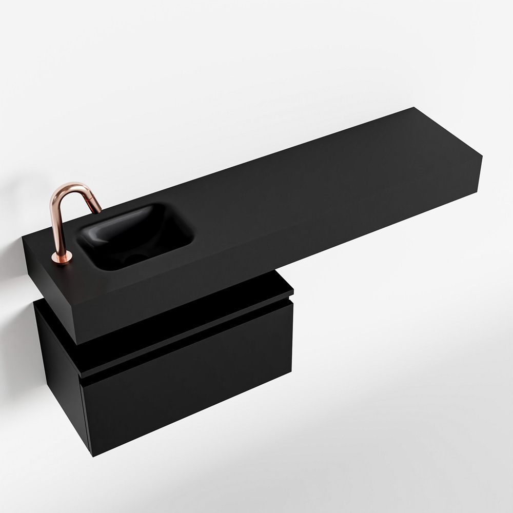 MONDIAZ ANDOR 60cm toiletmeubel urban. LEX 120cm wastafel urban positie links. Met 1 kraangat - Afbeelding 4